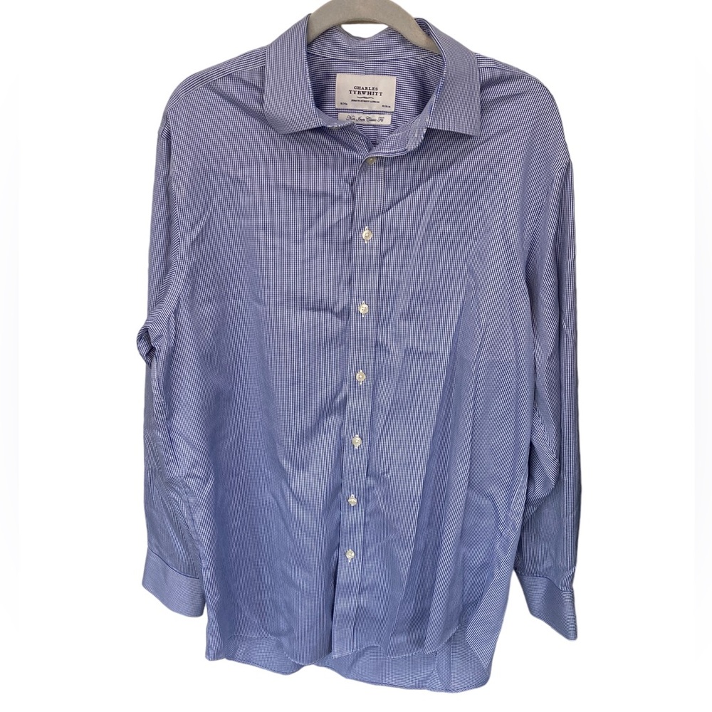 Charles‎ Tyrwhitt London Mens Dress Shirt Blue Check